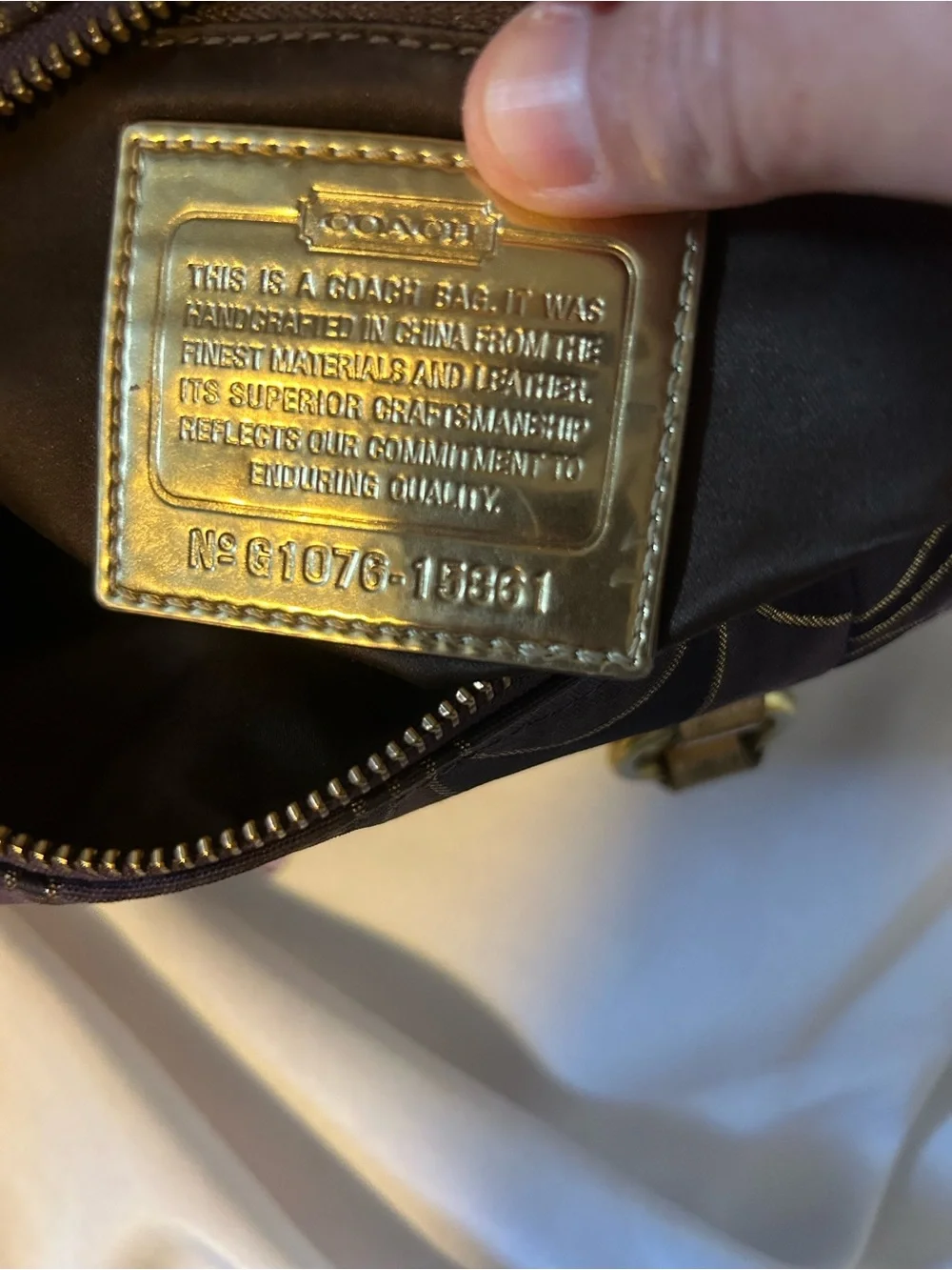 Coach Poppy Purple and Gold Metallic Signature Satchel - Picture 6 of 7